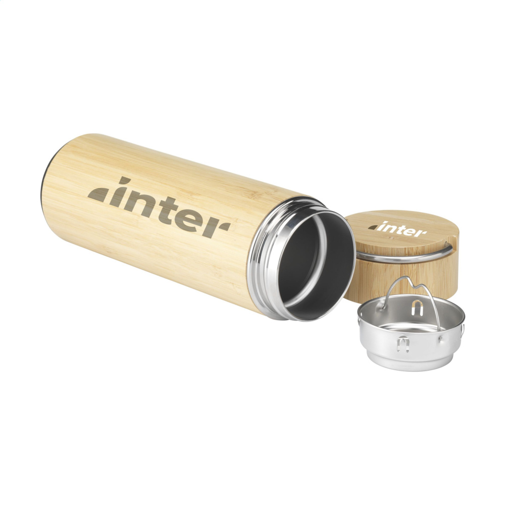 Logo trade promotional gift photo of: Nikko 330 ml bamboo thermo bottle/thermo cup