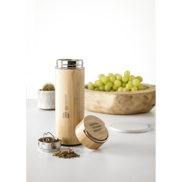Logo trade promotional product photo of: Nikko 330 ml bamboo thermo bottle/thermo cup
