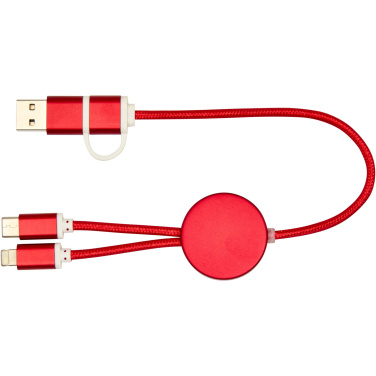 Logotrade corporate gift image of: Alasia 5-in-1 recycled aluminium and plastic 30 cm data sync and 27W fast charge cable