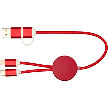 Logotrade advertising products photo of: Alasia 5-in-1 recycled aluminium and plastic 30 cm data sync and 27W fast charge cable
