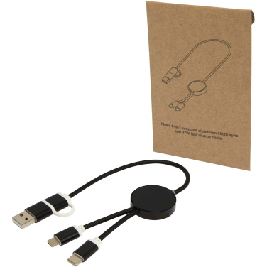 Logotrade corporate gifts photo of: Alasia 5-in-1 recycled aluminium and plastic 30 cm data sync and 27W fast charge cable