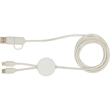 Logo trade promotional products image of: Citala 5-in-1 recycled plastic 150 cm data sync and 27W fast charge cable