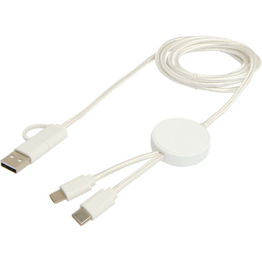 Logo trade corporate gifts image of: Citala 5-in-1 recycled plastic 150 cm data sync and 27W fast charge cable