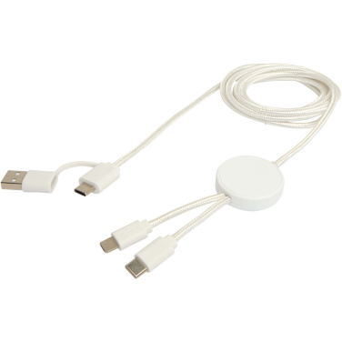 Logotrade promotional gift image of: Citala 5-in-1 recycled plastic 150 cm data sync and 27W fast charge cable