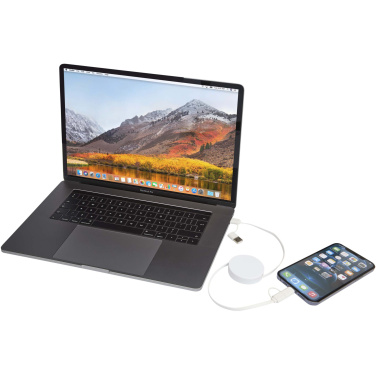 Logotrade promotional items photo of: Citala 5-in-1 recycled plastic 90 cm retractable data sync and 40W fast charge cable