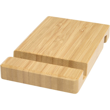 Logo trade promotional items image of: Bubup bamboo 2-angled tablet and phone stand
