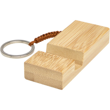 Logotrade promotional giveaway picture of: Bosona bamboo phone holder with keychain