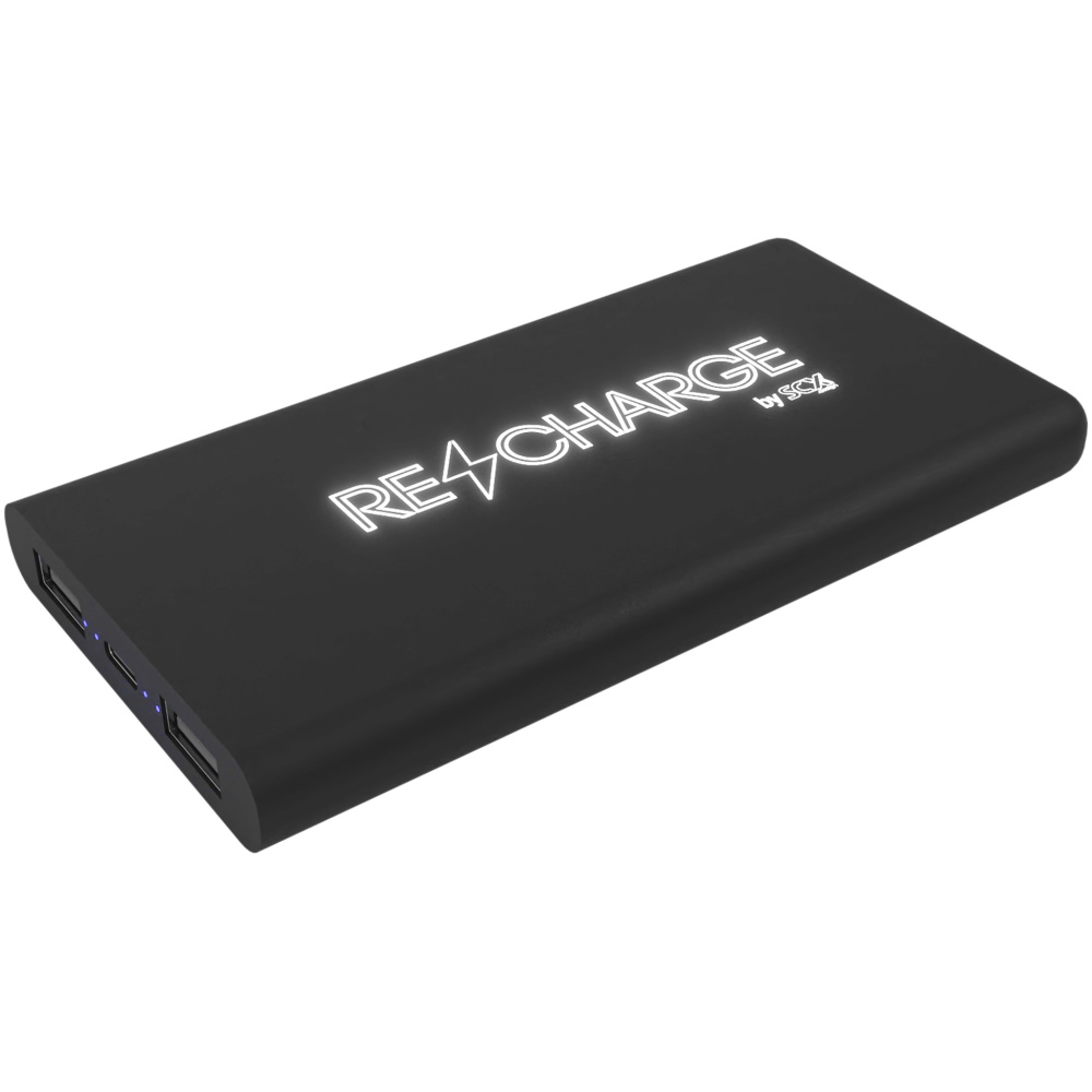 Logotrade promotional merchandise photo of: SCX.design P40 10.000 mAh light-up wireless rubber power bank