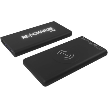 Logo trade promotional items image of: SCX.design P40 10.000 mAh light-up wireless rubber power bank