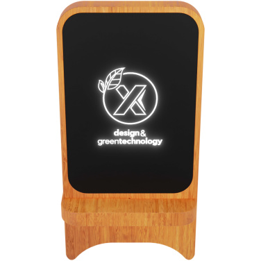 Logo trade promotional giveaways picture of: SCX.design W16 10W light-up wireless wooden stand