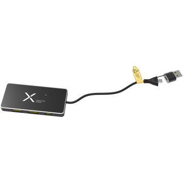 Logo trade promotional merchandise photo of: SCX.design H20 8-in-1 USB hub with dual input and 6-ports