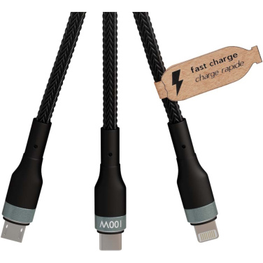 Logo trade promotional gift photo of: SCX.design C53 100W 5-in-1 rPET ultra fast charging cable