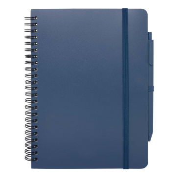 Logo trade corporate gift photo of: Thalaasa A5 ocean-bound hard cover notebook with ballpoint pen (black ink)