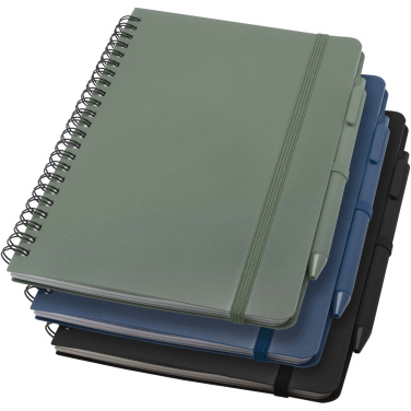 Logo trade promotional products picture of: Thalaasa A5 ocean-bound hard cover notebook with ballpoint pen (black ink)