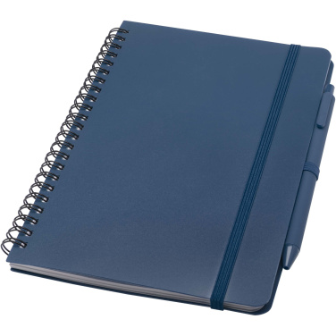 Logo trade promotional items image of: Thalaasa A5 ocean-bound hard cover notebook with ballpoint pen (black ink)