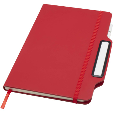 Logo trade promotional merchandise image of: Nexus A5 hard cover notebook with pen and pencil combo (black ink)