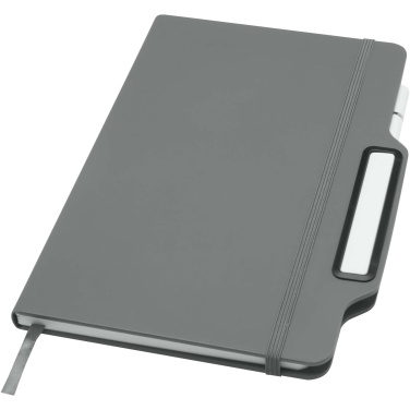 Logo trade promotional giveaway photo of: Nexus A5 hard cover notebook with pen and pencil combo (black ink)