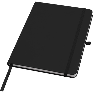 Logo trade promotional giveaway photo of: Teak A5 recycled hard cover notebook with lined pages