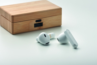 Logotrade promotional giveaway picture of: TWS earbuds in bamboo case