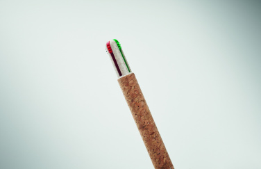 Logo trade corporate gift photo of: Cork 4-colour ink ball pen