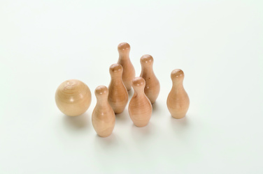 Logo trade promotional merchandise photo of: Mini pine wood bowling set