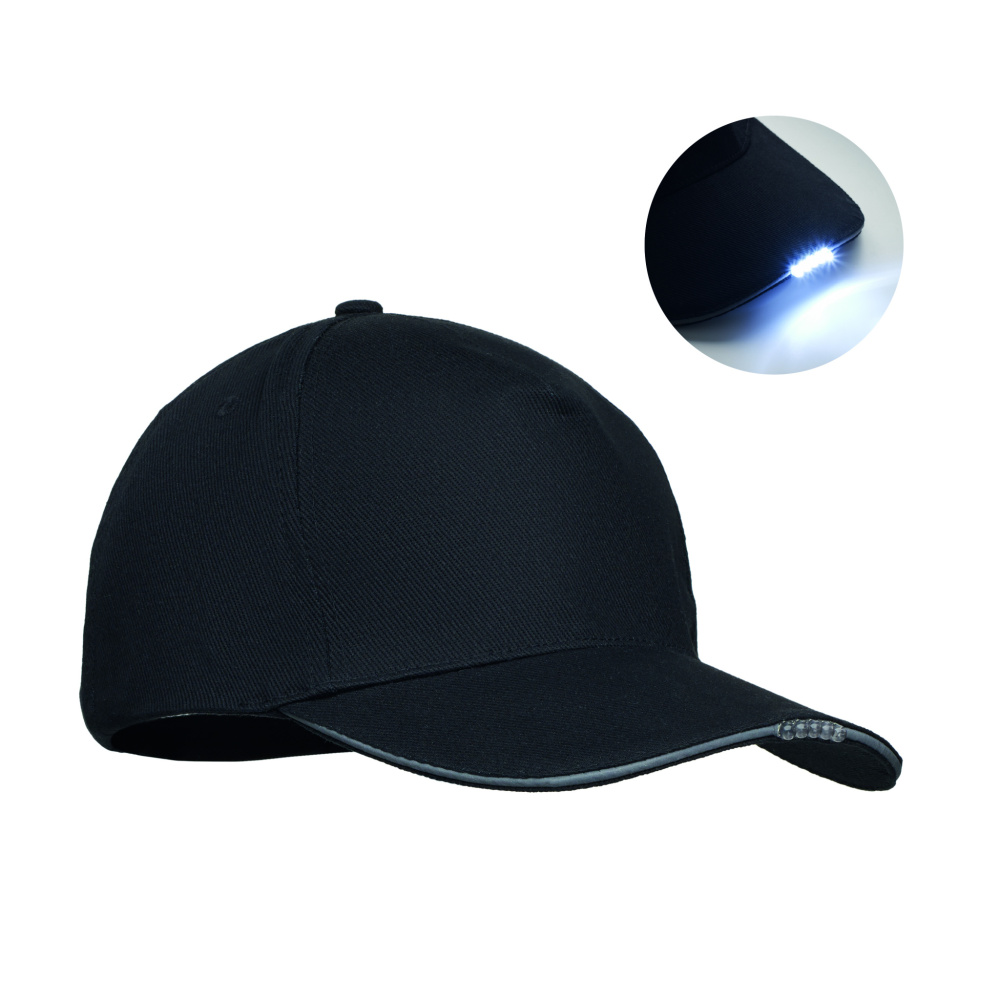 Logotrade advertising product image of: 5 panel LED cotton cap 220gr/m²