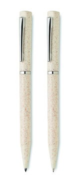 Logo trade promotional merchandise image of: Wheat straw/ABS twist pen set