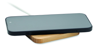 Logo trade corporate gift photo of: 15W wireless charger in bamboo