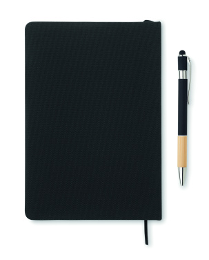 Logo trade corporate gifts image of: A5 RPET notebook with pen