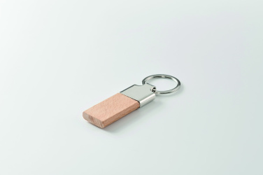 Logo trade business gifts image of: Key ring with rubber wood
