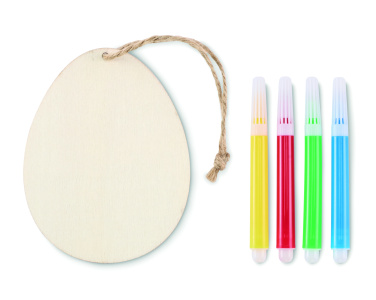Logo trade advertising products image of: Wooden egg painting set