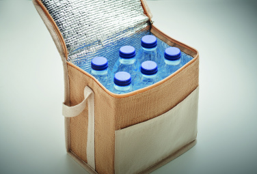 Logotrade promotional giveaways photo of: Jute and canvas cooler bag 3L