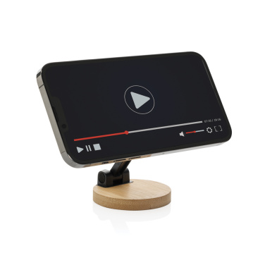 Logotrade advertising product picture of: Magmount RCS recycled plastic and bamboo phone stand