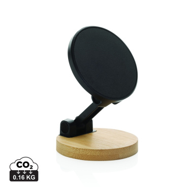 Logotrade promotional items photo of: Magmount RCS recycled plastic and bamboo phone stand