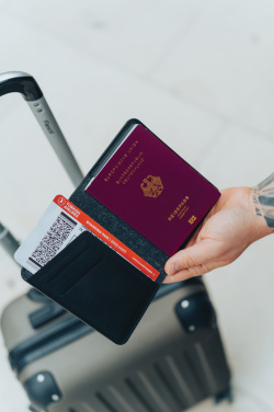 Logotrade advertising product picture of: Trackmate RCS rpolyester passport holder worldwide locating