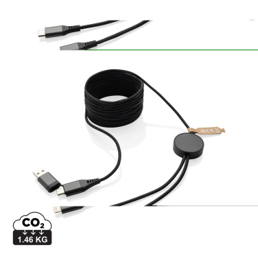 Logo trade promotional gifts image of: Terra RCS recycled PET 3 meter  4-in-1 cable