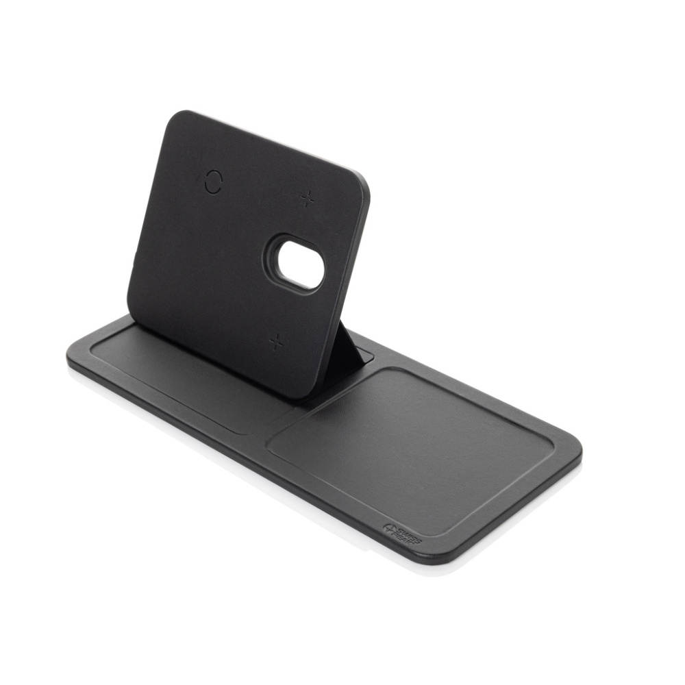 Logotrade promotional merchandise image of: Swiss Peak 3 in 1 RCS recycled PU wireless charger desk tray