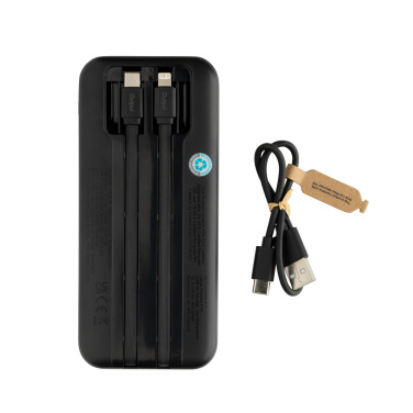 Logo trade promotional merchandise photo of: Turbopack RCS rplastic powerbank 10.000 integrated cables