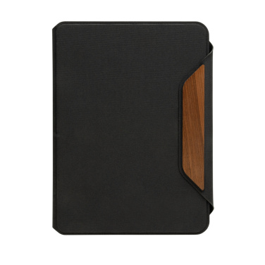 Logo trade promotional merchandise picture of: Teri AWARE™ RPET and walnut A5 portfolio