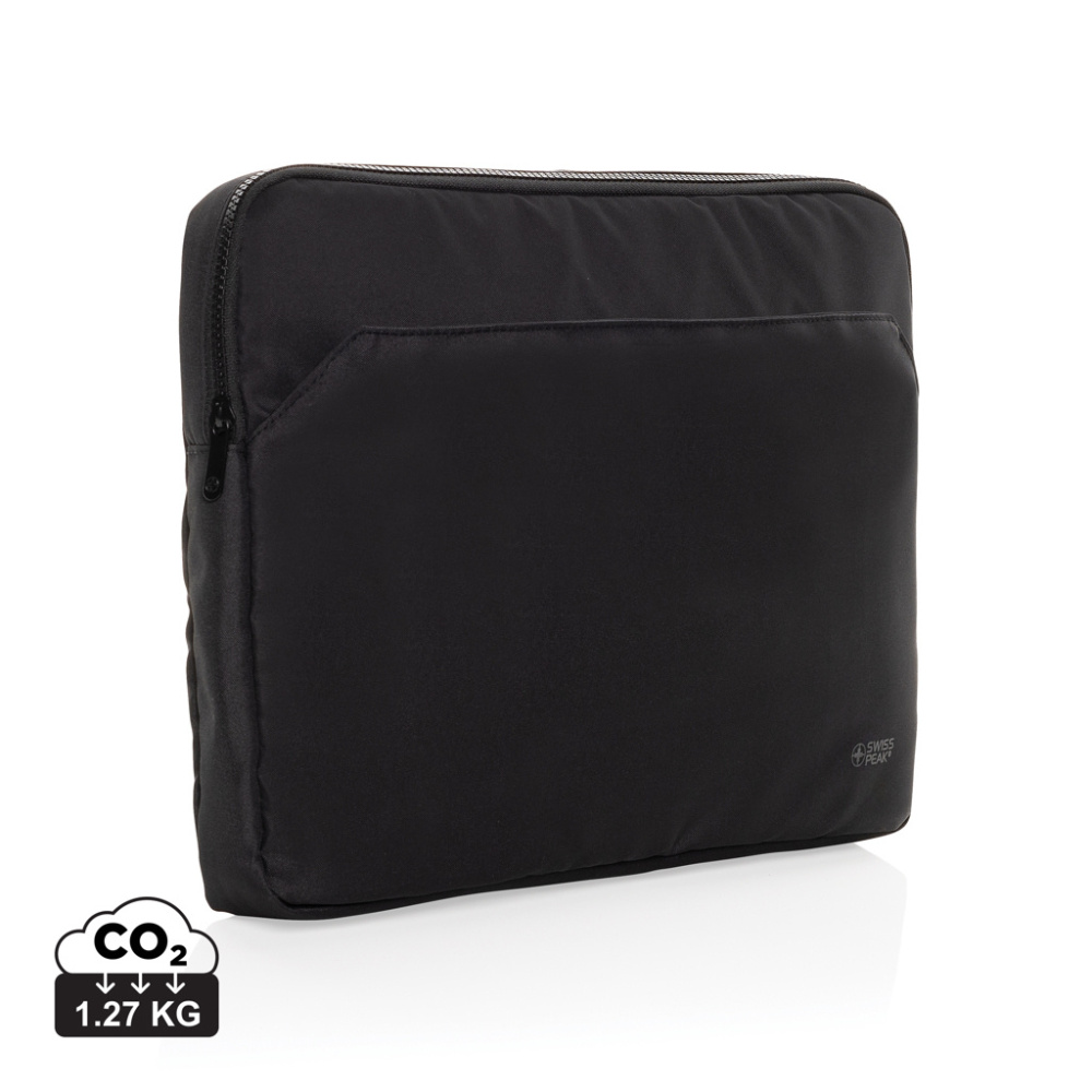 Logo trade business gift photo of: Swiss Peak Aware™ RPET Essential 15.6 inch laptop sleeve