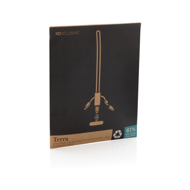 Logo trade corporate gifts picture of: Terra RCS recycled PET phone cord with dual charge cable