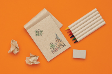 Logotrade promotional giveaway image of: Micki GRS infinity 6pc coloring pencil set with notepad