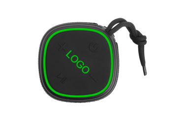 Logo trade promotional merchandise picture of: Bluetooth speaker HERMON Schwarzwolf