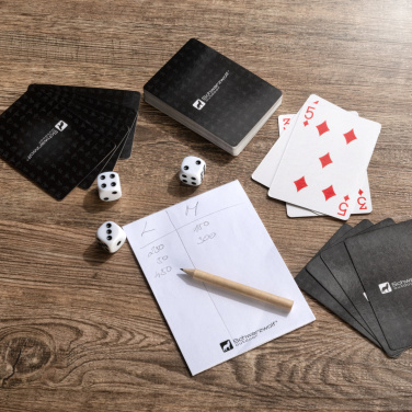 Logotrade promotional merchandise photo of: Set of playing cards and dice MURRAY Schwarzwolf