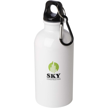 Logo trade promotional products picture of: Oregon 400 ml RCS certified single wall stainless steel water bottle with carabiner
