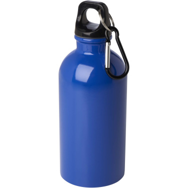Logotrade corporate gift image of: Oregon 400 ml RCS certified single wall stainless steel water bottle with carabiner