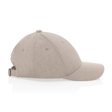 Logo trade business gifts image of: Milo AWARE™ recycled heather 6 panel cap 200gr