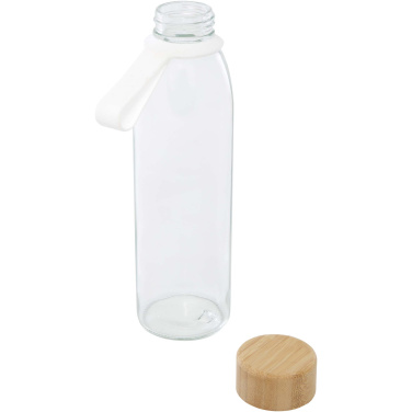 Logo trade advertising products picture of: Porto 500 ml glass water bottle with silicone handle and bamboo lid