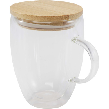 Logotrade corporate gift picture of: Leona 350 ml glass cup with bamboo lid