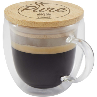 Logo trade promotional gifts image of: Lenora 250 ml glass cup with bamboo lid